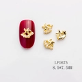 Bijou d'ongle étoile en alliage doré avec perles blanches LF1675 8,5x7,5mm pour nail art - Étoile Radiante Dorée Perle (LF1675) / 8.5*7.5MM