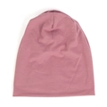Unisex thin double-layer knit beanie cap in dark pink color with soft ribbed texture - One Size(Adjustable) / Dusky Pink