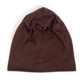 Deep brown thin double-layer knit beanie cap with soft fabric texture for outdoor wear - One Size(Adjustable) / Coffee
