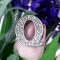 DIY 30mm chrome finish sparkling rhinestone letter Q charm for custom bracelets - Letter Q