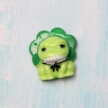 Green resin four-leaf clover frog pendant for DIY keychains and jewelry accessories - Frog