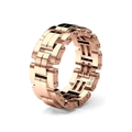 Mechanischer 14K Ring in Roségold mit Industriedesign und seitlichen Schrauben - US 6 / Roségold