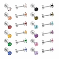 Orecchini a perno in acciaio inossidabile con zirconi tondi colorati in varie tonalità - 3mm Tondo Colore Argento