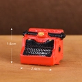 Miniature vintage typewriter resin model in red and black for desk decor - Typewriter