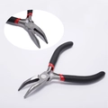 Close-up of curved nose pliers with non-slip handle and spring mechanism for jewelry making - Bent Nose Pliers