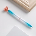 Eleganter herzförmiger Kronen-Kugelschreiber mit blau-weißem Farbverlauf-Metallgehäuse - 1.0mm Bullet-Spitze Schwarze Tinte / Farbverlauf