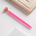 Kugelschreiber in Neonpink mit roségoldener hohler Herzspitze für Geschenke - 1.0mm Bullet-Spitze Schwarze Tinte / Fuchsia