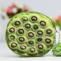 Creative plush coin purse with realistic green lotus seed pod pattern and metal chain - Lotus Seed Pod