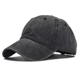 Vintage washed cotton baseball cap for kids with adjustable strap in faded black finish - 52-54 / Washed Black for Kids