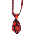 Halloween pet necktie with red skull pattern on black fabric for holiday dressing - Black with Red Skulls