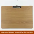 8K wooden clip board with silver flat metal clip in 40x30cm horizontal orientation - 8K Wooden Board Clip - Horizontal