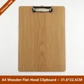 Portablocco A4 in legno con clip piatta in metallo e venature naturali, spessore 4 mm - Tavoletta in Legno A4 Con Clip Piatta
