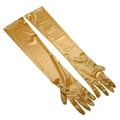 Elegante lange goldene Brauthandschuhe aus Satin für formelle Hochzeiten und Abendpartys - Einheitsgröße / Gold