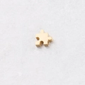 Poliertes goldener Edelstahl Puzzleteil Anhänger Perle für DIY Schmuckherstellung - 10*10mm / 18K Gold Beschichtet