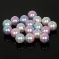 Colorful 4-10mm round faux pearls with holes in pink, white, purple, and blue gradient - Diameter 6mm (Approx 200pcs) / Pink Purple Light Blue Series