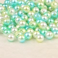 Mixed light blue and yellow round faux pearl beads with pre-drilled holes for DIY jewelry - Diameter 4mm (Approx 500pcs) / Sky Blue Light Green Series