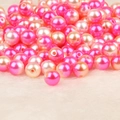 Mix of bright and light pink faux pearls with holes for DIY jewelry on white fur - Diameter 6mm (Approx 200pcs) / Light Yellow Rose Red Series