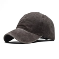 Adjustable dark grey washed cotton baseball cap with vintage distressed texture - Adjustable / Child Washed Coffee
