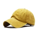 Classic mustard yellow washed cotton baseball cap with a vintage soft top structure - Adjustable / Child Washed Yellow