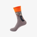 Oil painting socks featuring Edvard Munch's The Scream in grey cotton blend - One Size / The Scream