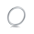 Single silver stainless steel nose ring hoop with a polished metallic finish and round shape - 0.8*6mm / Steel