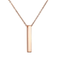 Minimalist vertical bar pendant necklace in rose gold finish with polished steel - Rose Gold (O-Chain)