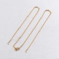 Detailed view of a 2mm gold-plated stainless steel chain with a secure lobster clasp - Gold (2mm) 45cm