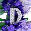 Pendentif lettre D 30mm argenté serti de cristaux pour création de bijoux DIY - Lettre D
