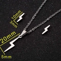 Three-piece stainless steel lightning necklace and stud earrings jewelry set for women - Flash / Steel