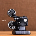 Vintage style miniature movie projector resin ornament in black and silver, height 3.4cm - Projector