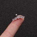 Orecchino a perno in acciaio inox con cinque stelle in zircone d'argento graduato - Argento