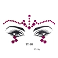 Detailed view of pink face gem stickers model YT-68 for masquerade makeup decoration - YT-68 (Pink Geometric)