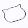 Glossy silver cat-shaped metal ring handle for handmade bags and DIY accessories - Cat Ear Silver