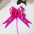 Fuchsiaroze sleepstrik trouwauto kado verpakking lint met liefde opdruk voor feestdag - 100 stuks verpakking / Roosrood LOVE