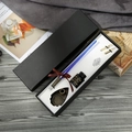 Blue glass dip pen set with ink and nibs in a vintage gift box on a wooden desk - Glass Barrel / Royal Blue (Glass Pen)