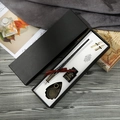 European vintage dip pen gift set with black ink, nibs and holder in elegant black box - Black (Glass Pen)