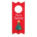 Red felt Christmas door hanger with green tree and bells for festive decor - Christmas Tree