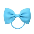 Light blue grosgrain ribbon bow hair tie with high elastic rubber band for toddlers - Sky Blue