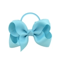 Light blue grosgrain ribbon bow hair tie for girls fashion hair accessory - Sky Blue