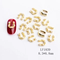 Gold U-shaped nail charms with white pearls for 3D manicure nail art decorations - Gold Pearl U-shape Style (1839)