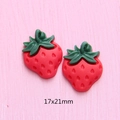 Ciondoli a fragola opachi in resina rossa per creazioni fai-da-te, misura 17x21mm - Fragola