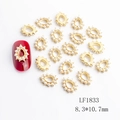 Dettaglio di gioielli per unghie a goccia con base in oro e perle, misura 8,3x10,7 mm - Stile Goccia d'acqua con Perle Oro (1833)