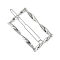 Fermaglio per capelli in lega d'argento lucido con moderna cornice rettangolare - Lucido / Argento