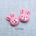 Pink rabbit resin charm for DIY hair clips, size 1.2x1.6cm with textured detail - Pink Rabbit