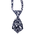 Halloween pet tie with white skull print on black background for spooky celebrations - Large Print White Skulls