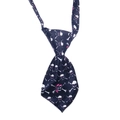 Dark blue pet tie with skull and crossbones pattern for Halloween parties - Dark Blue with Pirate Skulls