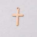 Piccolo ciondolo a croce minimalista in acciaio inossidabile con finitura oro rosa - Oro rosa