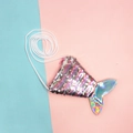 Pink and purple reversible sequin mermaid tail coin purse with holographic fin detail - Iridescent