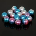 Blue and pink gradient pearl beads with hole for DIY jewelry making and decoration - Lake Blue Dark Blue Purplish Red Series