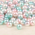 Lustrous 4-10mm mixed pink and blue round pearls with holes for DIY jewelry making - White Green Light Pink Series